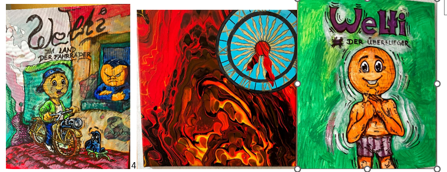 Kunstwerken im Comic-Stil, die sich ideal als Geschenke eignen.